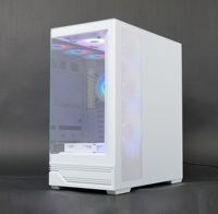 Boîtier de PC de jeu CPU Full View 270 Mid Tower avec port USB C intégré, construction en acier et panneau latéral en verre trempé
