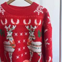 Pull de Noël en tricot de polyester tendance pour femmes 2021, décoré de broderies, vêtements d'hiver décontractés, couleur personnalisée, devant haut