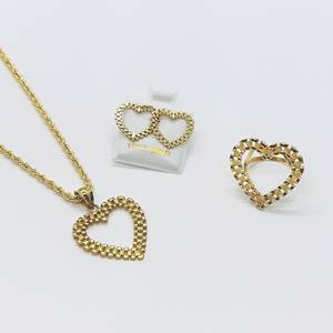 Orecchini a forma di cuore placcati in oro 14k classici da donna accessori moda stile Push-Back - Product Image 6