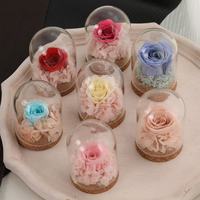 Nouvelles Roses Éternelles 2026 au Toucher Réel sous Cloche en Verre – Longue Durée (3-5 Ans) – Idéales pour la Fête des Mères, Noël, Thanksgiving