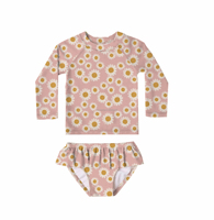 Maillot de bain deux pièces pour filles Rash Guard Set For1-10 Years UPF 50 + UV Protective Long Sleeve Swimwear Rashguard Girls Set