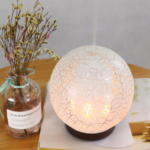 Diffuseur d'arômes en verre craquelé, 100 ml, humidificateur, lumière LED effet flamme, lampe de nuit pour la maison, la chambre, le bureau, décoration - Product Image 2