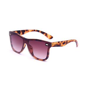 Lunettes de soleil tendance unisexes UV400 anti-reflet avec verres AC, monture marron, design à points de couleur et rivets, modèle I1 8213 - Product Image 4