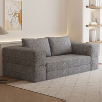 Canapé-lit en velours convertible avec coussin épais, idéal pour salon, appartement, hôtel, meuble multifonctionnel emballé sous vide