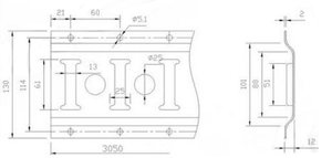 Rails de fixation E-Track pour camions de 3050 mm, rails de contrainte E-Track - Product Image 4