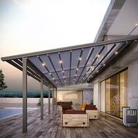 Pergola Motorisée et Rétractable d'Ombrage, Store Banne de Terrasse Extérieure Coulissant, Toit Rétractable pour Pergola