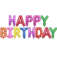 Ballons en aluminium de 16 pouces avec lettres Joyeux Anniversaire, emballage de détail, bannière, guirlande, globos, fournitures de fête