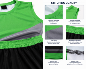 Ensemble d'uniformes de basketball personnalisables en gros pour équipes adultes – Logo imprimé par transfert thermique, numéros de joueur, respirant, 100 % polyester - Product Image 6