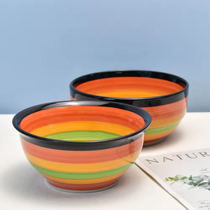 Tazón de sopa de cerámica de mano de alta gama para fabricantes, tazón de arroz, tazón lindo para niños de Color arcoíris - Product Image 1