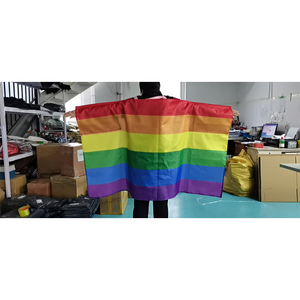 Высокое качество, Израиль, Ямайка, Швейцария, все страны, 100D полиэстер, логотип, радуга, накидка, веер, флаг - Product Image 3