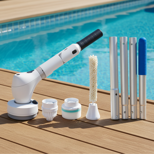 Nuevo Cepillo Eléctrico Giratorio Inalámbrico para Piscinas con Múltiples Cabezales de Cepillado y Mango Ajustable para Paredes de Piscinas - Product Image 5