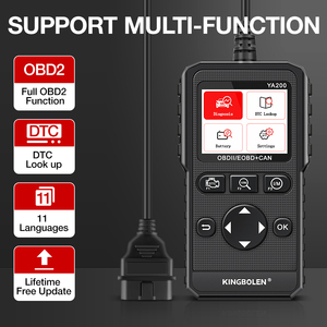 เครื่องมือตรวจสอบไฟเตือนเครื่องยนต์ Kingbolen YA200 Obd2 สำหรับยานยนต์ พร้อมฟังก์ชั่นทดสอบแบตเตอรี่ อัปเดตฟรี - Product Image 2