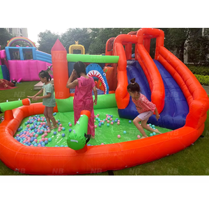 Happy Outdoor <b>Inflatable</b> Bouncer Toys Jump With <b>Water</b> <b>Slide</b> Pool Castle House NB-93022 Happy Outdoor <b>Inflatable</b> - Product Image 1
