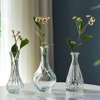 Vase de table en verre transparent de luxe pour mariage Art déco Cristal Bouteille de fleurs de mariage Décoration Vases en verre