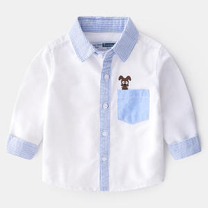 T-shirt à manches longues en coton pour garçons, collection Printemps, avec broderie florale, coloris tendance - Product Image 3