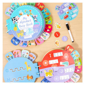 Début éducatif dessin animé Animal lettre chiffres <span class=keywords><strong>mot</strong></span> unique calme occupé livres Montessori apprentissage Match jouets pour enfants garçons filles - Product Image 1