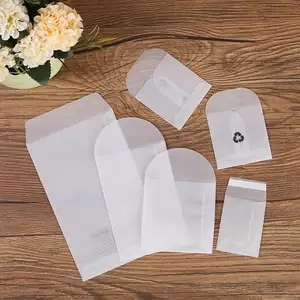 Saco de pó personalizado traçando botão pequeno em papel transparente mini