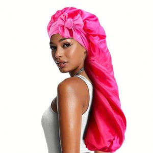 Meilleures ventes 2025 : Bonnet de nuit en satin de haute qualité avec long cordon élastique, bonnets personnalisés, foulards pour cheveux en soie avec logo - Product Image 4