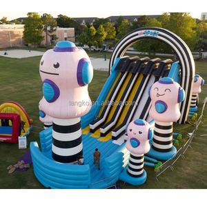 Nhà Máy Giá PVC Phim Hoạt Hình Chủ Đề Thương Mại Bốn Làn Đường Khô <span class=keywords><strong>Inflatable</strong></span> Hồ Bơi Trượt Nước Cho Trẻ Em - Product Image 1