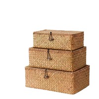 Nouvelle Collection : Boîte Cadeau en Herbe Tressée pour Maquillage, Rangement, Mariage, Emballage de Fêtes et Souvenirs