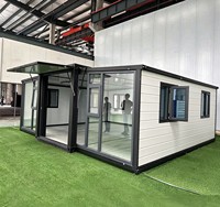 Rumah Kontainer Mewah Sunlit Prefab Casas, Rumah Modular 2-3 Kamar Tidur, Rumah Mungil yang Dapat Diperluas, Material Baja