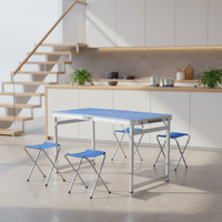Table pliante d'extérieur en aluminium pour cuisine et salle de sport, design victorien, imperméable et à hauteur réglable