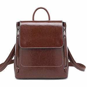 Sacs à dos AndoBag pour femmes, en cuir de vache véritable, grande capacité, sac à bandoulière, cuir ciré, sac à dos rétro, sac à main pour femme 5232 # - Product Image 3