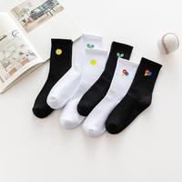 Vente en gros Streetwear unisexe Chaussettes de tennis en coton rembourrées pour hommes, sport, broderie, sport pour femmes, noir et blanc