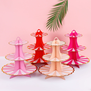 Soporte de Papel para Cupcakes y Postres de 3 Niveles, Exhibidor para Fiestas de Cumpleaños, Bodas, Decoración para Fiestas Infantiles - Product Image 4