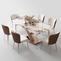 Table de salle à manger en dalle de pierre moderne et minimaliste pour la restauration, les villas, les appartements, les cafés, les hôtels et les suites – Vente en gros