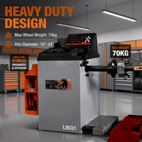 Équipement d'atelier 3D tout-en-un pour l'alignement des roues, équilibreuse de pneus, élévateur, capacité 70 kg, vitesse 200 tr/min, LEO L9031, 0,25 kW, 100/230 V, monophasé