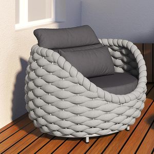 Conjunto de Muebles de Jardín Curvos de Aluminio Moderno PRUNIA, Sofá Modular <span class=keywords><strong>Pequeño</strong></span> Impermeable para Exteriores - Product Image 4