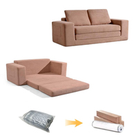 Nouveau design canapé-lit pliant contemporain compressé, rembourré en mousse, sans cadre, en tissu, sectionnel, pour appartement, livré en un seul emballage