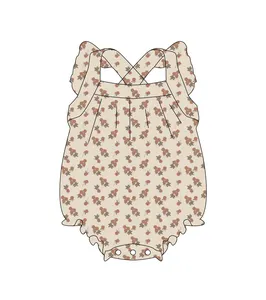 neue lieferung baby mädchen baby strampler sommer rüschenärmel mädchen jumpsuits baby strampler druck