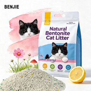 Fournisseur BENJIE Vente en gros Expédition rapide Litière pour chat sphérique à forte absorption, faible poussière, 10L, sable pour chat, bentonite - Product Image 1