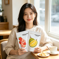 Sachet Doypack Mylar Personnalisé Imprimé pour Fruits Lyophilisés, avec Fermeture Ziplock Argentée et Fenêtre Transparente, pour Emballage Alimentaire