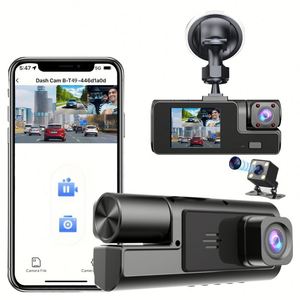 Beloauto กล้องติดรถยนต์ Wi-Fi 1080P 12MP 2นิ้ว, กล้องติดรถยนต์มองเห็นกลางคืนและหน่วยความจำ32GB ด้านหน้า/หลังรถกล่องดำ DVR 3CH09 - Product Image 1