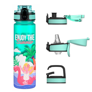 SilverJet <b>Plastic</b> Water Bottle 500ml One-touch Lid Direct <b>Drinking</b> For Travel Camping School Outdoor Use - Product Image 5