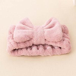 Diadema de Felpa con Lazo de Coral Jiemeirui, Rosa, Amarillo, Azul, Blanco, Accesorio para el Cabello para Mujer, para Uso en el Baño y la Ducha - Product Image 2