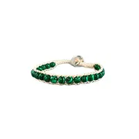 Pulseira de pedra preciosa para alívio de estresse, teenyminy verde malachite, bracelete com pedra preciosa para ansiedade