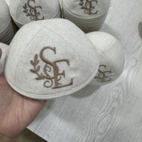 Kippa juive en lin Yihaoyi, style formel, gaufrée, respirante, écologique, motif étoile de David, pour adultes et garçons, pour Bar Mitzvah et prière