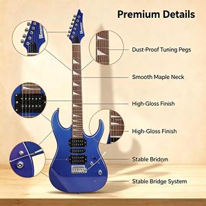 Guitarra Eléctrica D-150 Morada, Cuerpo de Tilo, Mástil de Arce Canadiense, Acabado Brillante, 24 Trastes y Puente D-15 - Product Image 3