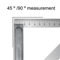 Règle triangulaire multifonctionnelle en alliage d'aluminium à angle droit à 90 degrés Outils à main pour le dessin et la mesure Outil de papeterie