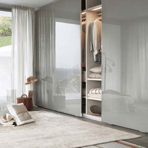 Armoire en bois minimaliste moderne avec un design élégant et une porte coulissante à fermeture douce, finition mélamine personnalisée, armoire de chambre à coucher - Product Image 2