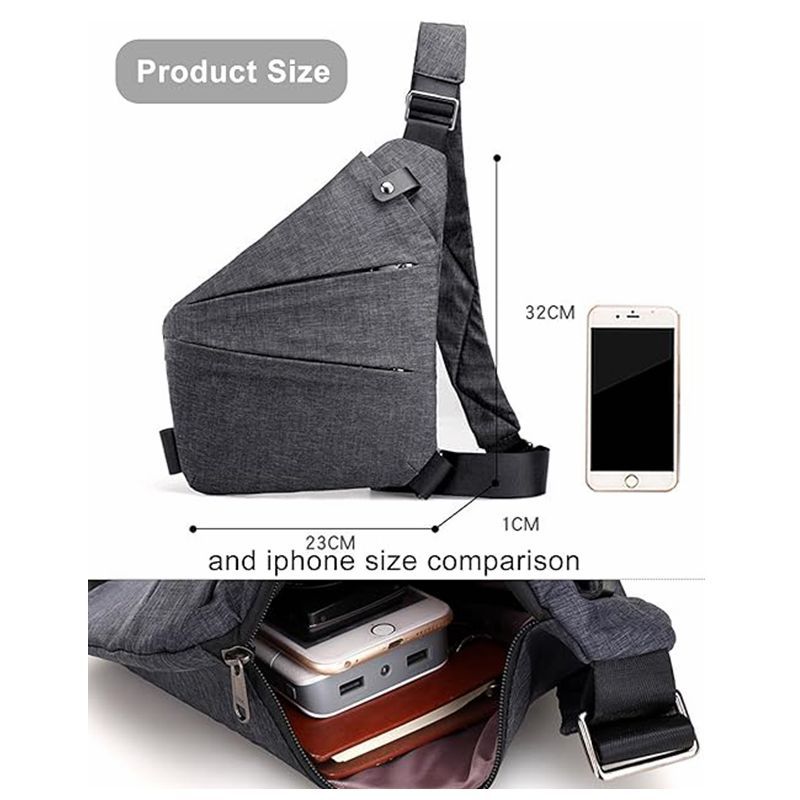 Anti-Theft Crossbody Sling Bag - Chest Pack For Travel, Hiking, & Daily Use (Men & Women), Lightweight & Waterproof