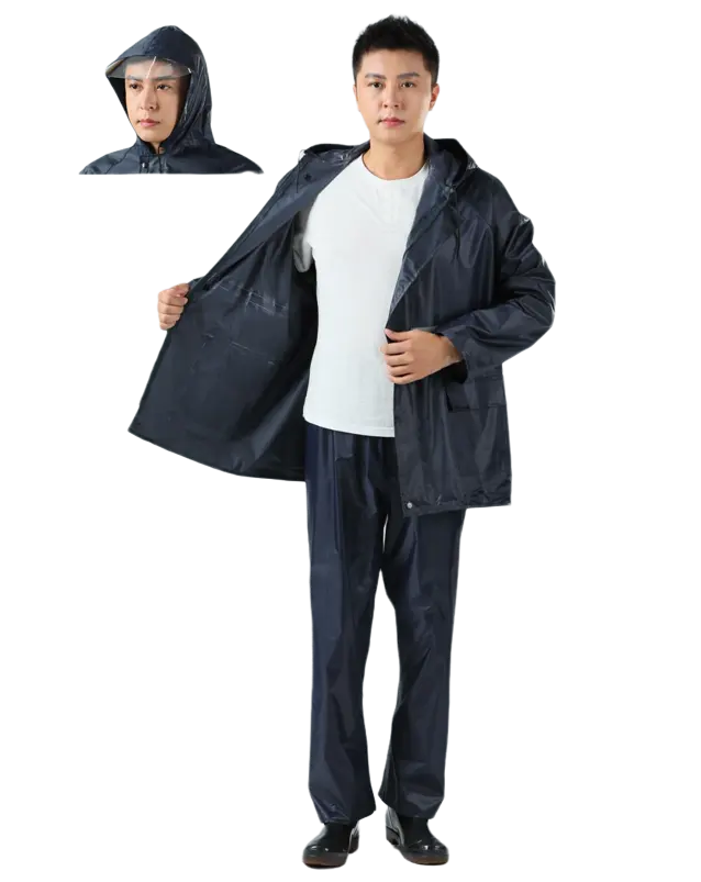 Jaket hujan pria dewasa, mantel hujan pvc reflektif murah, jas hujan tahan air, jaket sepeda motor untuk pria