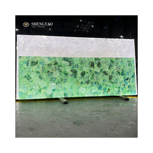 Sang trọng Backlit Home Bar thiết kế hình tròn ARC mờ màu xanh lá cây fluorite pha lê thạch anh đá thanh truy cập - Product Image 6