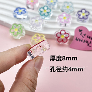 Acrylic Flower <b>Beads</b> Mixed Color Transparent For Jewelry Making Fall 2024 Chaozhou Origin - Product Image 4