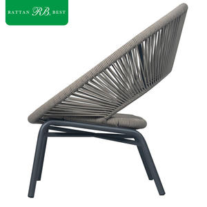 Chaise longue d'extérieur ronde en aluminium tressé radial artistique moderne pour ensemble de <span class=keywords><strong>jardin</strong></span> et balcon - Product Image 3