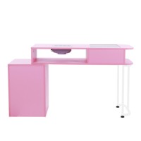 Mesa de Manicura de Gran Venta en Rosa para Salón de Belleza Estación de Spa con Cajones Escritorio para Tienda de Uñas Tocador